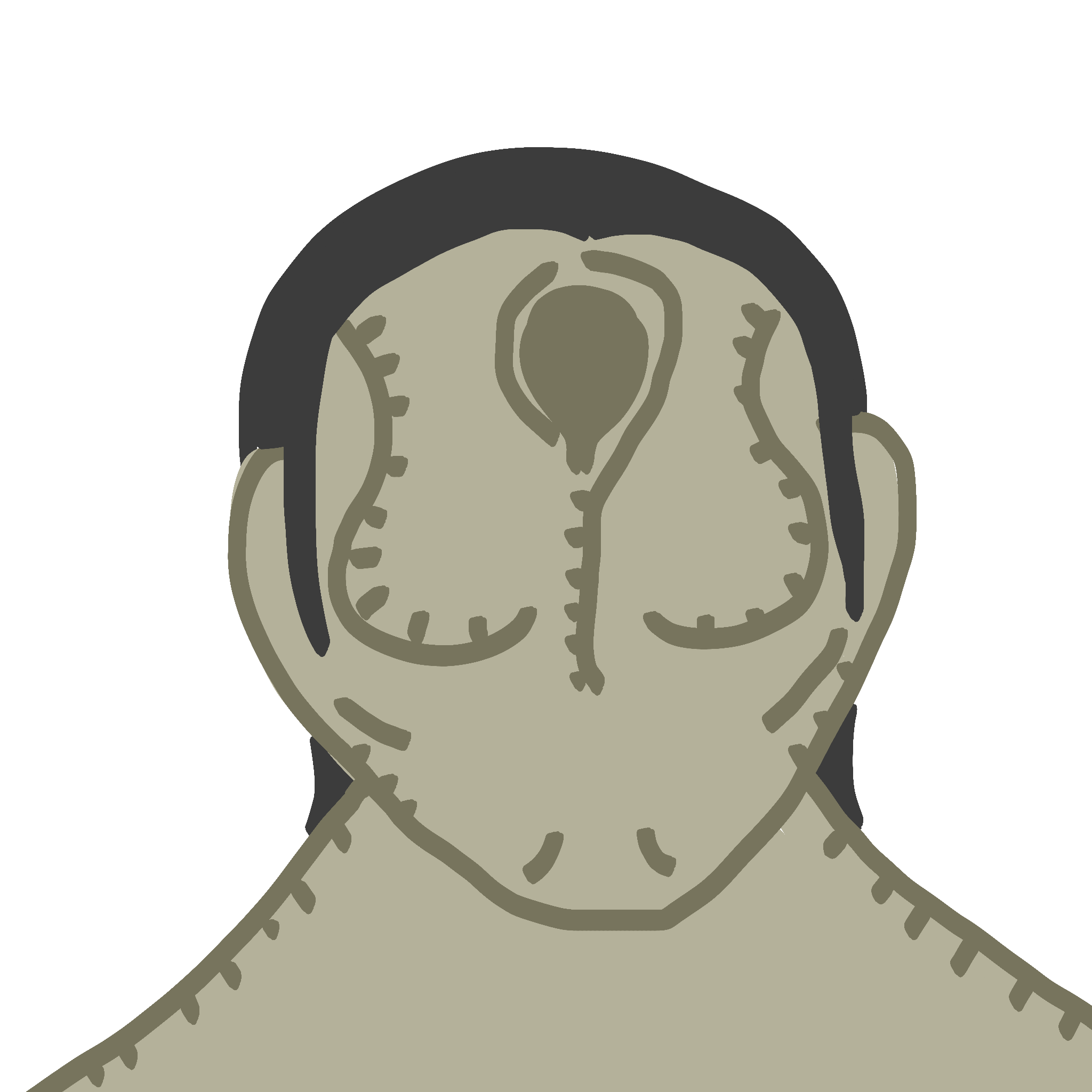 a cardassian head with no facial features